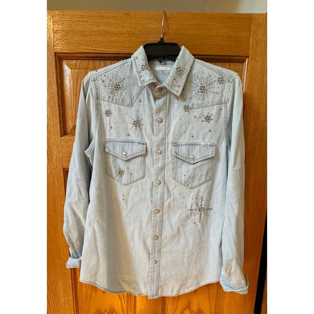 Chic Mother More Is More Denim Shirt - Size S - New! - Picture 5 of 12